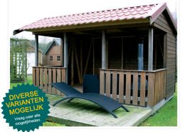 Houten berging met patio