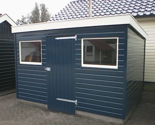 Blauw tuinhuisje