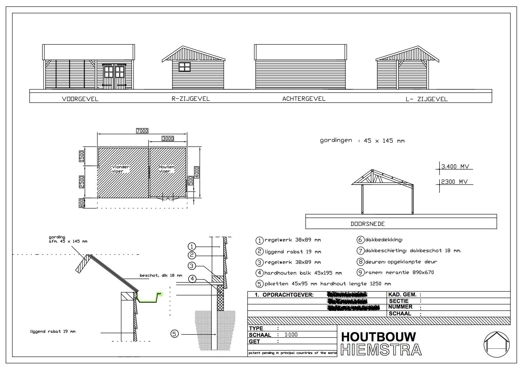 Ongebruikt Overkapping-stalling+berging tekening - Houtbouw Hiemstra Twijzel WG-94