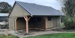 houten garage berging terrasoverkapping