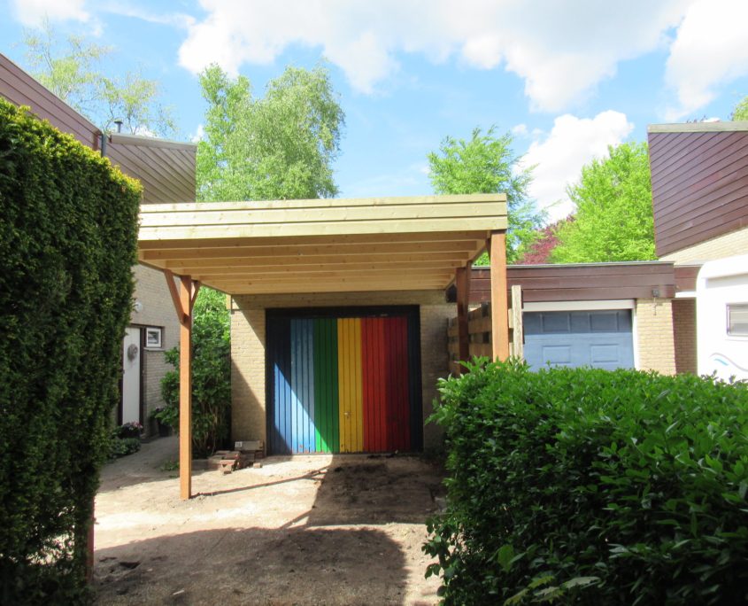 aanbouw carport van hout