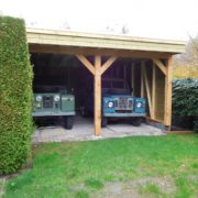 Dubbele houten carport