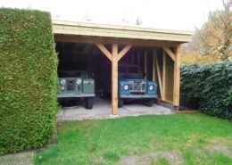 Dubbele houten carport