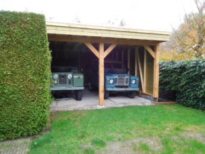 Dubbele houten carport