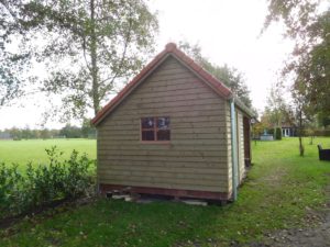 Zijkant houten HSP-40 berging
